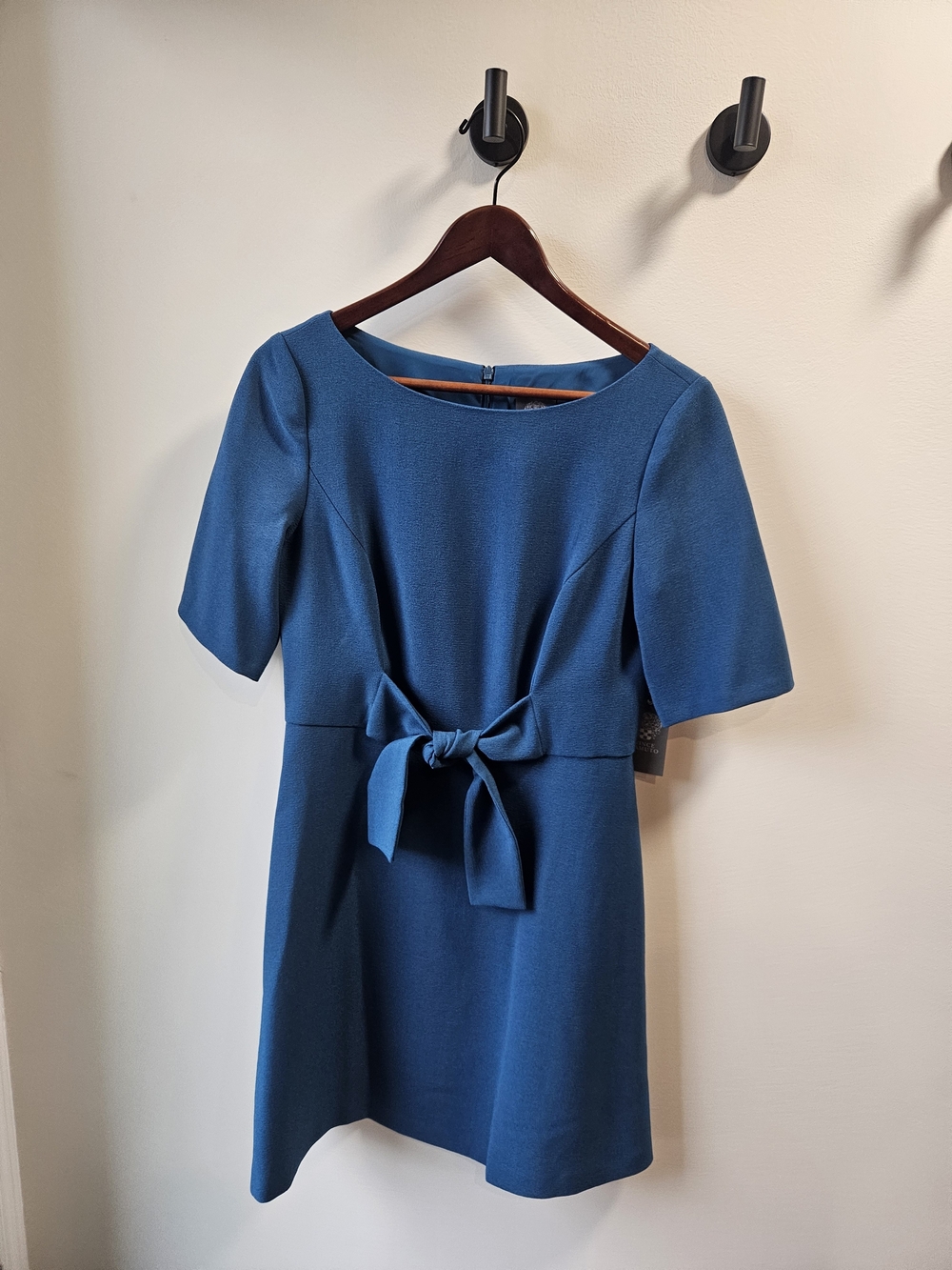 Vince Camuto Teal Short-Sleeve Bow-Waist Dress, Sz 10, NWT